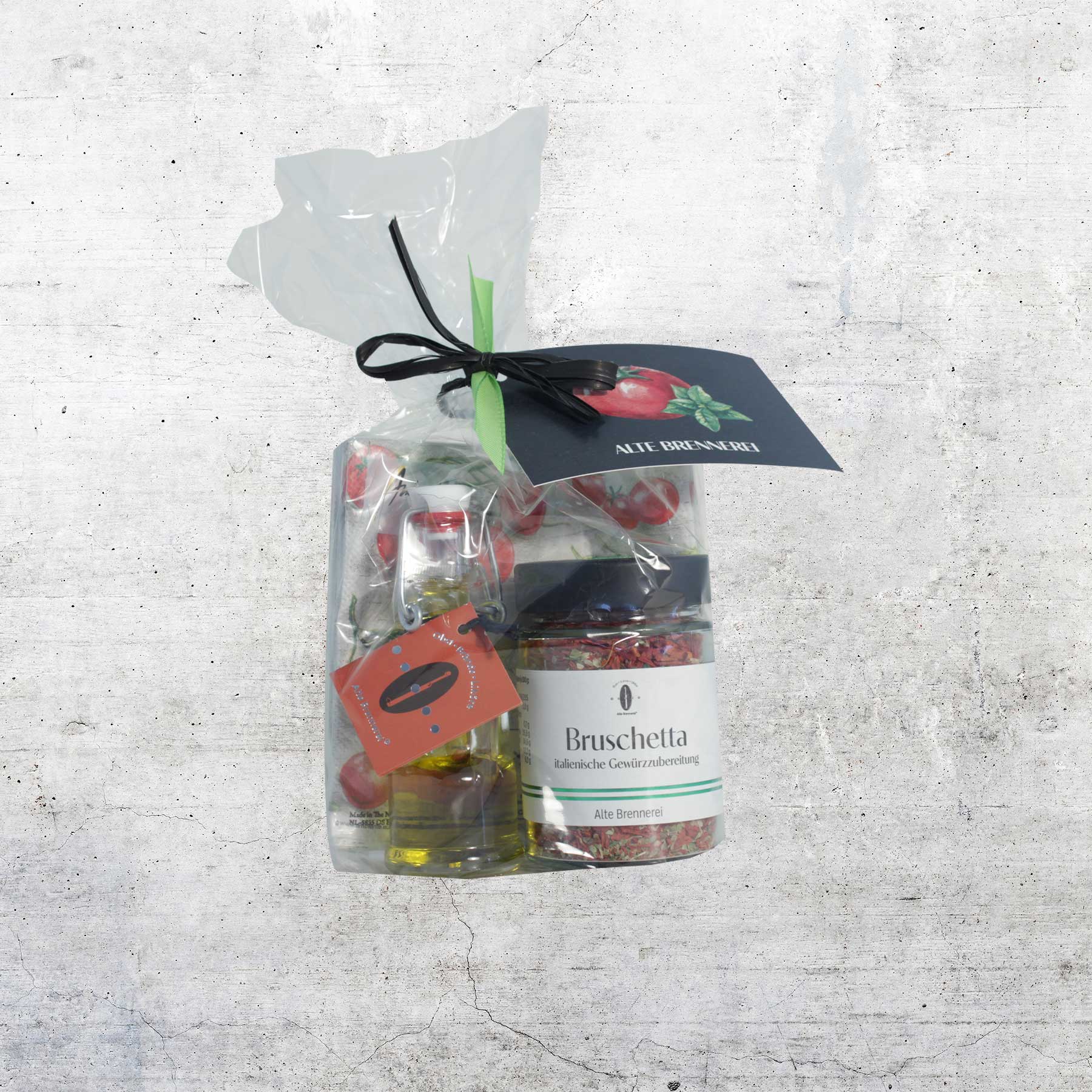 Geschenkset Bruschetta, Olivenöl und Servietten