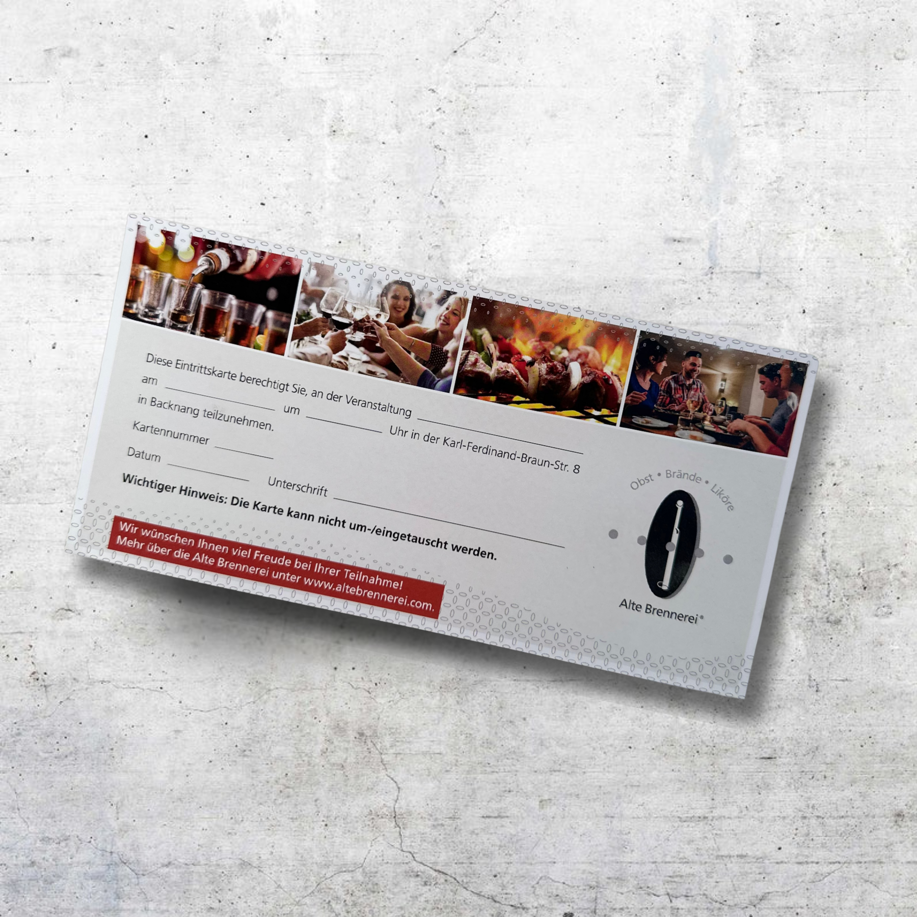 Tasting-Ticket Eintrittskarte